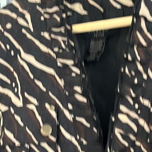 Silkland 100% Silk Animal Print Ruffle Edge Jacket MP - Picture 9 of 11